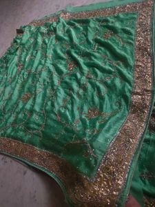 Emerald Green Embellished Saree