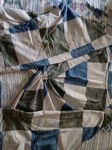 Twisted Front Checkered Top