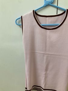 Brown Knit + Pink  Tank Top