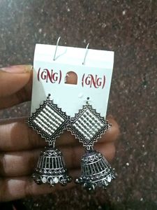 Silver Jhumka Earrings