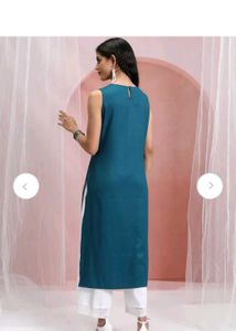 Vishudh Teal Blue Straight Kurta