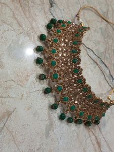 Use Only One Time Beautiful Necklace Set With Earrings And Maang Teeka