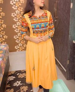 Yellow Printed Kurta💛