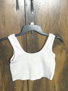 White Crop Tank Top