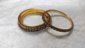 Pearl Stone Gold coated Bangles