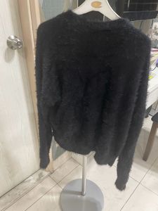 H&amp;M Black Fuzzy Cardigan