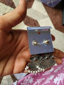 Yellow Monalisa Silver Brass Earrings