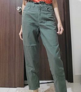 Olive Green High Waisted Pants