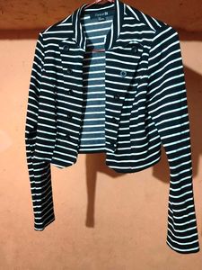 Forever 21 Striped Cropped Blazer