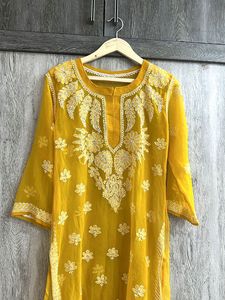 Yellow Embroidered Kurta