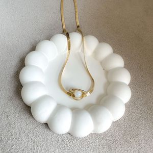 Gold Herringbone Chain Necklace