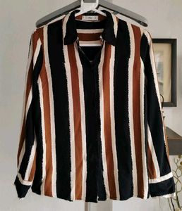 Mango Striped Button Down Shirt
