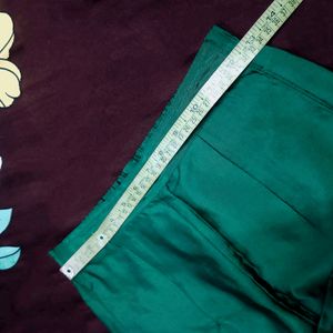 New Green Calf Length Straight Pant For Women🥳