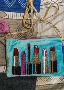 Lipstick Beaded Crossbody