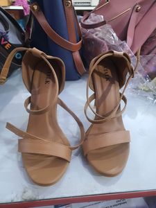 Tan Pencil High Heeled Sandals