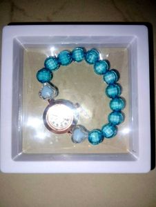 Teal Beaded Bracelet Watch