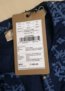 New Westside Blue Short Kurta