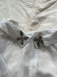 White Sheer Butterfly Blouse