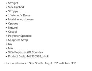 Shein Spaghetti Strap Side Ruched Mini Bodycon Dre