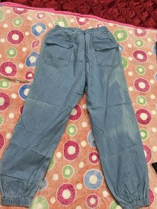 Denim Look Cotton Joggers