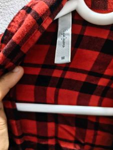 Red &amp; Black Plaid Flannel Shirt