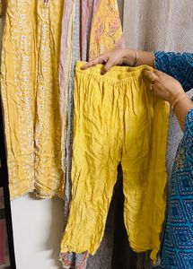 Yellow Embroidered Plazzo Kameez