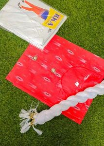 Red Cotton Kurti with Dupatta