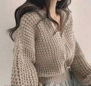 Knitted Crop Zip-Up Hoodie