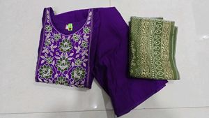 Purple Embroidered Kurta Set