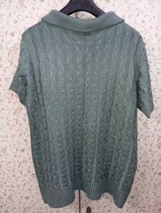 Knitted V- Neck  Polo T-Shirt