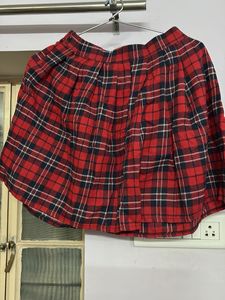 Red Plaid Mini Skirt