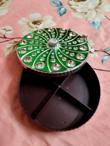 Green Rhinestone Trinket Box
