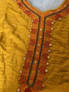 Mustard Cotton Kurta