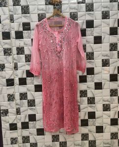 Mirror Work Chickenkari Kurta