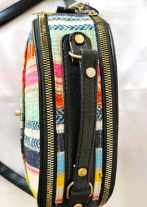 Beautiful Spacious Ikkat Box Sling Bag