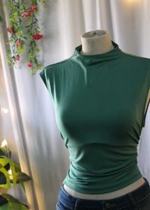 H&amp;M Green Mock Neck Top