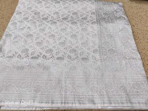 Banarsi Special Silver Zari Saree Self
