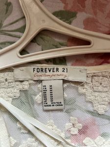 Forever 21 White Lace Fringe Kimono