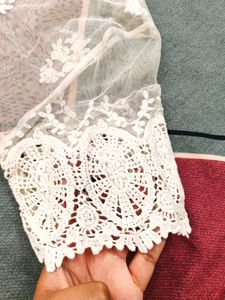 Off-White Party Wear Net Top