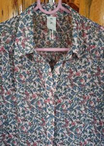 Pastel Pink Floral Shirt For Spring Wear
