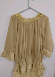Vintage-Style Lace Trim Blouse