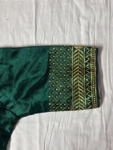 DARK GREEN EMBROIDERED BLOUSE