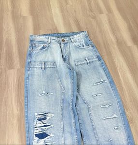 Ripped Wide Leg Jeans