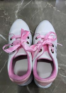 Cute Pink Ribbon Sneakers
