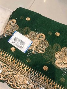 Green Embellished Saree