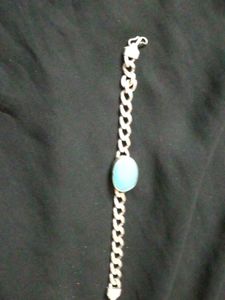 Sterling Silver Gents 925 Bracelet With Feroza