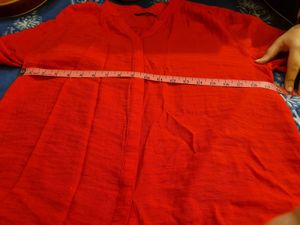 M&amp;S Red Linen Top ❤️