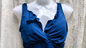Blue Ruffled Swimsuit