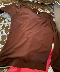 coffee brown long sleeve top