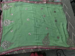 Georgette Handwork Gotapatti Saree, Worn Once